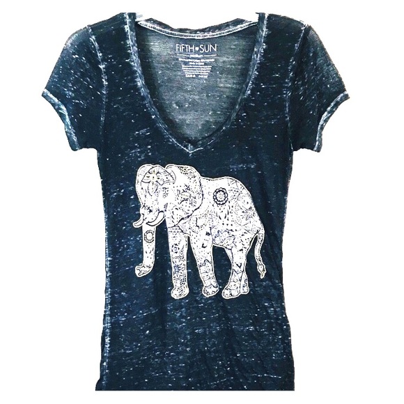 Fifth Sun Tops - Fifth Sun Burnout Elephant T-Shirt New without Tag
